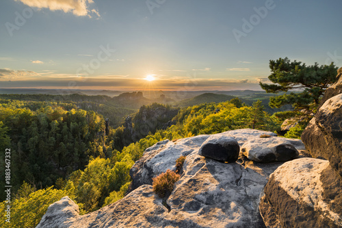 Blick vom Carolafelsen, Nationalpark Sächsische Schweiz, Sachsen, Deutschland
