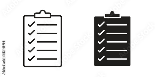 List icon suitable. Simple outline and solid style icon EPS10