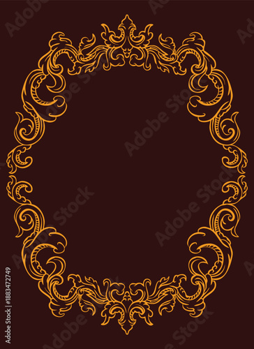 Vintage Style Luxury Frame Ornament Line Art Elements