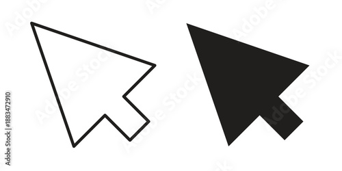 Mouse icon suitable. Simple outline and solid style icon EPS10