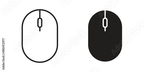 Mouse icon suitable. Simple outline and solid style icon EPS10