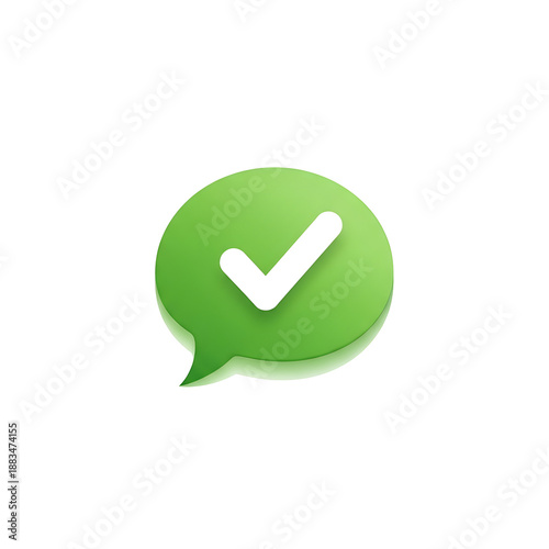 Green whatsapp checkmark logo isolated on transparent background