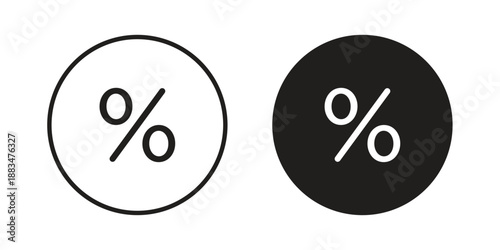 Percentage icon suitable. Simple outline and solid style icon EPS10