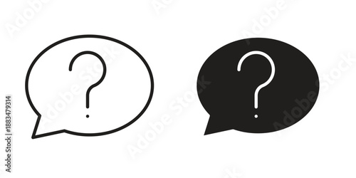 Question icon suitable. Simple outline and solid style icon EPS10
