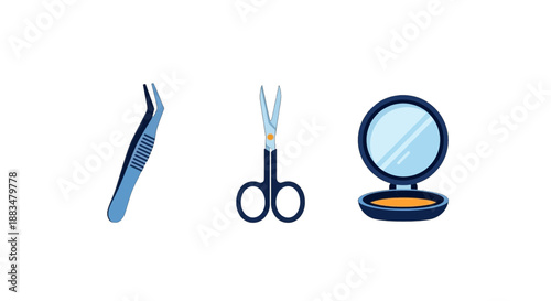 Nail care tools nail clippers scissors and tweezers with makeup mirror for grooming and beauty routine