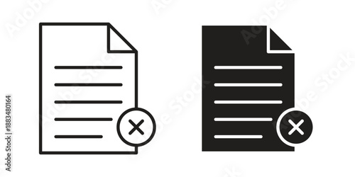 Remove document icon suitable. Simple outline and solid style icon EPS10