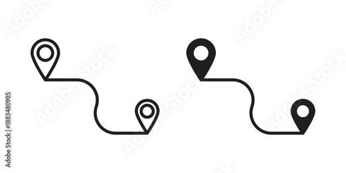 Route icon suitable. Simple outline and solid style icon EPS10