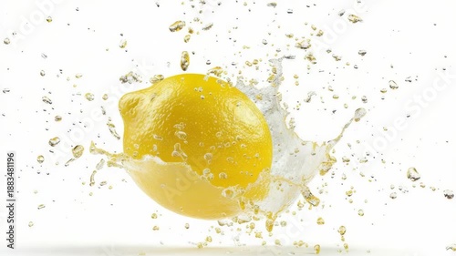 Video A lemon falls into the water creating a splash, concept for food or drink related scenes