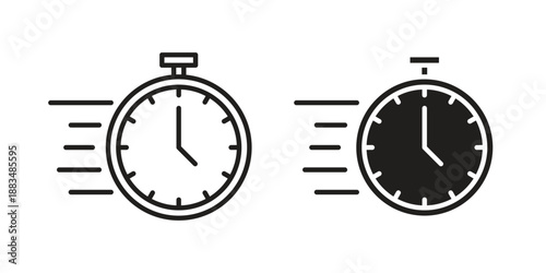 Time fast icon suitable. Simple outline and solid style icon EPS10