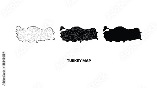 Minimalist turkey map illustrations