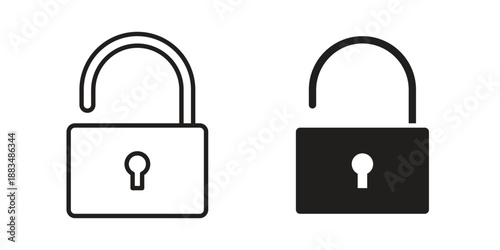 Unblocked icon suitable. Simple outline and solid style icon EPS10