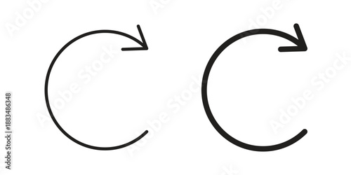 Undo icon suitable. Simple outline and solid style icon EPS10