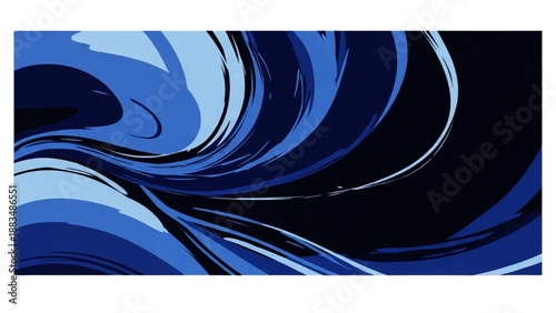 Swirling blue waves pattern viewed from above with fluid motion and abstract design