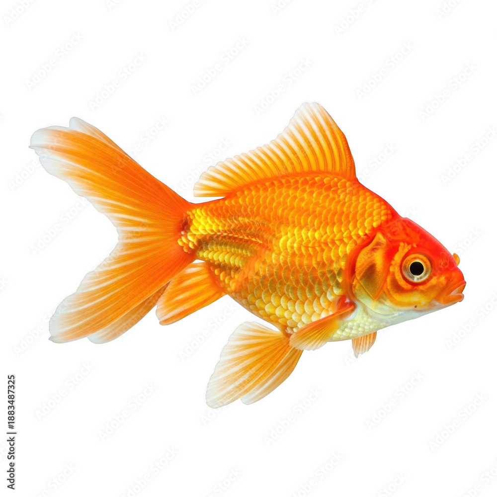 Fototapeta premium Vibrant goldfish isolated on transparent background