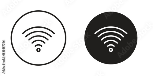 Wifi icon suitable. Simple outline and solid style icon EPS10