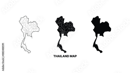 Minimalist thailand map silhouette