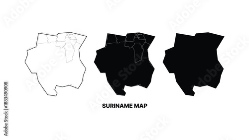 Suriname map vector illustration