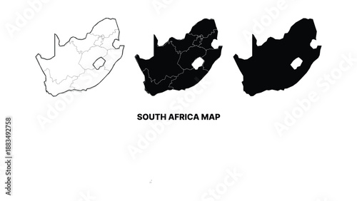 South africa map vector illustration