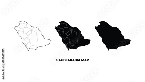 Minimalist saudi arabia map illustration