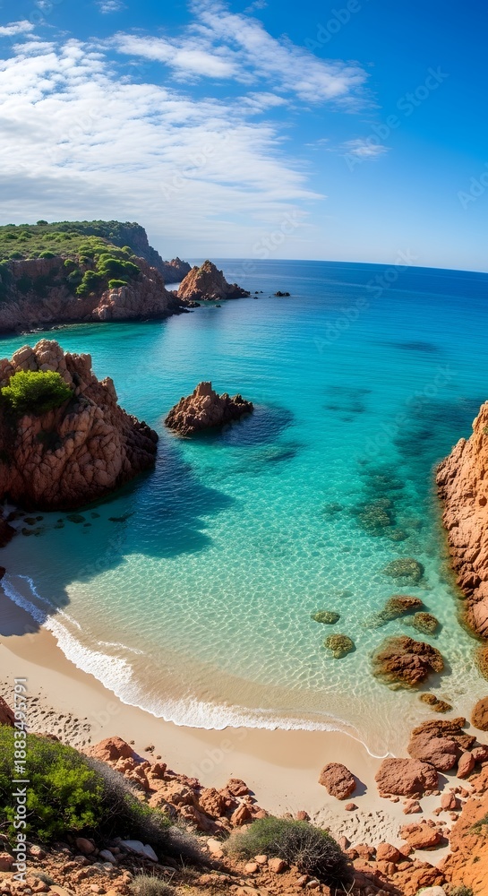 Naklejka premium Serene tropical beach with clear waters