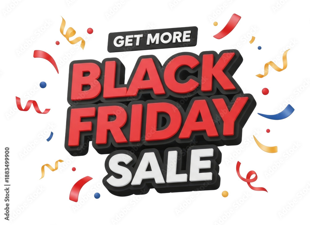 Fototapeta premium 3d black friday sale get more transparent background, cutout png