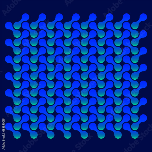 A repeating abstract pattern of fluid organic forms, united into a rhythmic structure. Gradient transitions create a sense of depth and gentle movement.