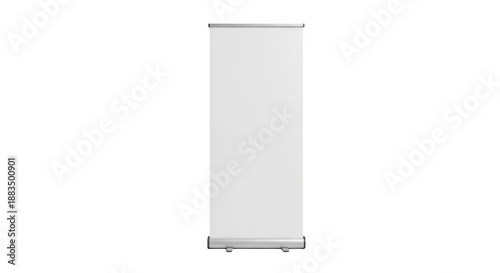 Clean white roll up banner mockup presentation advertising display isolated on transparent background