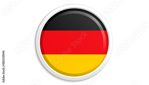 Free Download Round badge featuring the German flag colors. Glossy with a white border - GFXLoad