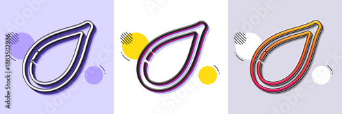 Pumpkin seed line icon. Halftone dotted pattern. Gradient icon with grain shadow. Tasty seeds sign. Vegan food symbol. Line pumpkin seed icon. Various designs. Vector