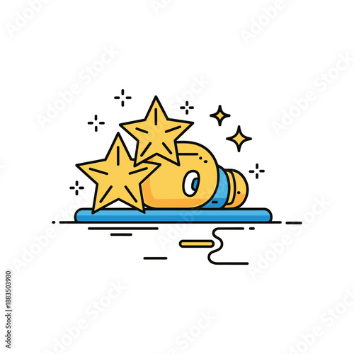 Golden Piggy Bank with Stars