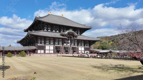 NARA, JAPAN - NOVEMBER 25, 2025 TOdai-ji Temples Great Buddha Hall in UNESCO World 