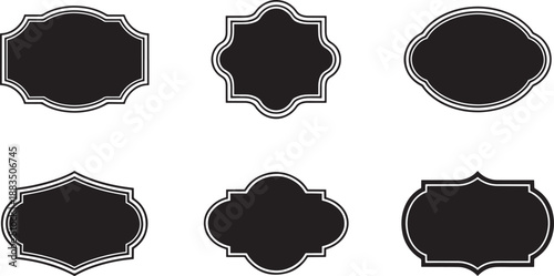 Black and white label labels tags