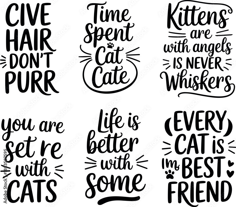 Fototapeta premium Cat quotes and sayings for cat lovers to brighten your day with feline fun