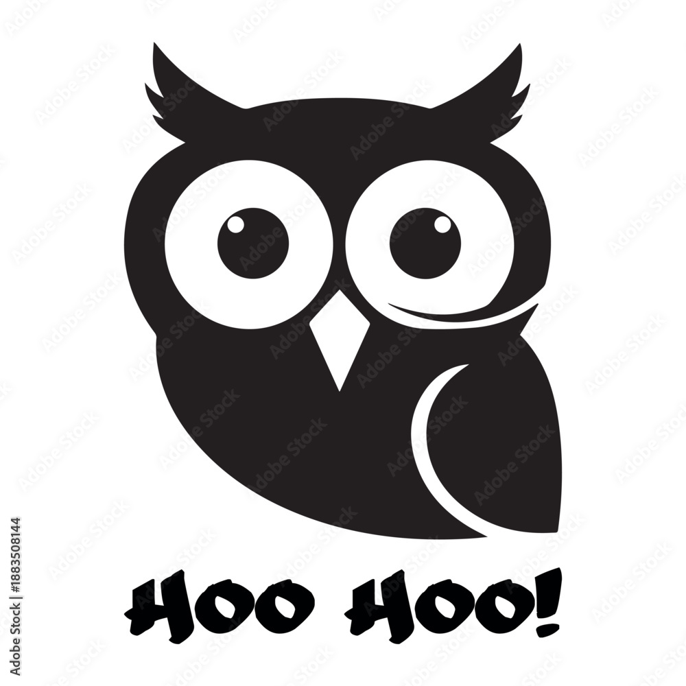 Fototapeta premium Hoo Hoo! – Minimalist Owl Graphic T-Shirt Design