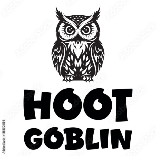 Hoot Goblin – Stylized Owl Graphic T-Shirt Design