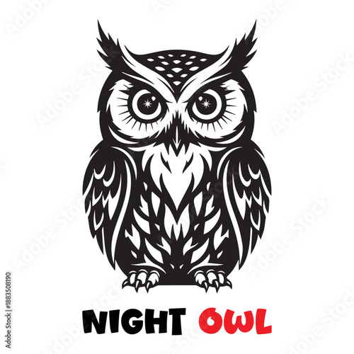 Night Owl – Intricate Owl Graphic T-Shirt Design