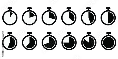Vintage business art illustration set featuring a happy new year 2009 clock sign with vector bicycle icons and a circular stopwatch design symbol