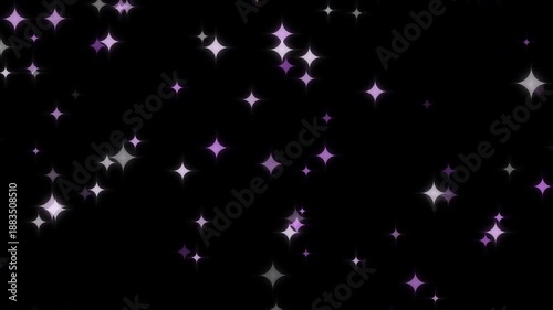 Wallpaper Mural キラキラ星 イメージ01 紫 エフェクト（黒色背景） Torontodigital.ca