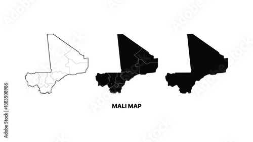 Minimalist mali map vector illustration