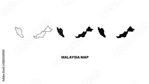 Minimalist malaysia map vector illustration