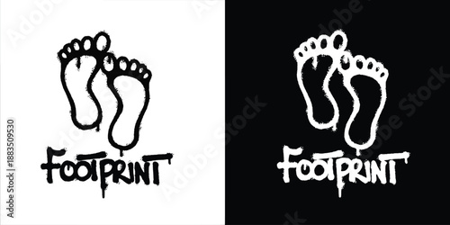Graffiti Footprint logo vector design