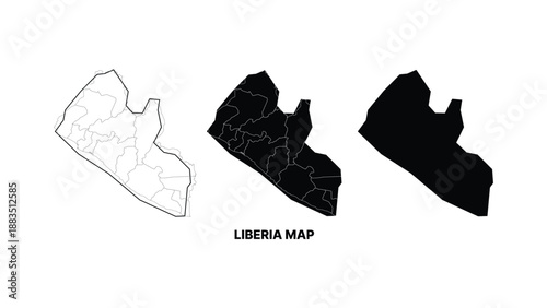 Minimalist liberia map in monochrome