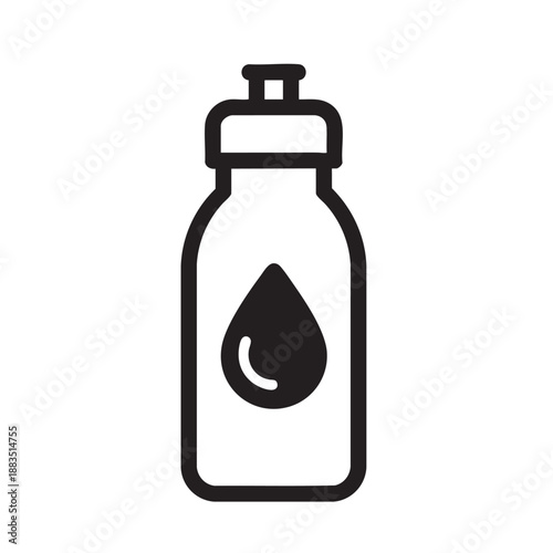 Simple oil dropper bottle icon isolated on transparent background