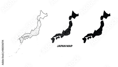 Minimalist japan map vector illustration