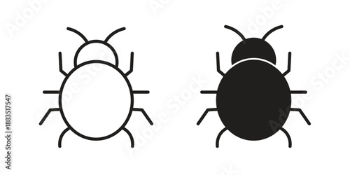 Bug icon suitable symbol. Simple stock illustration stock