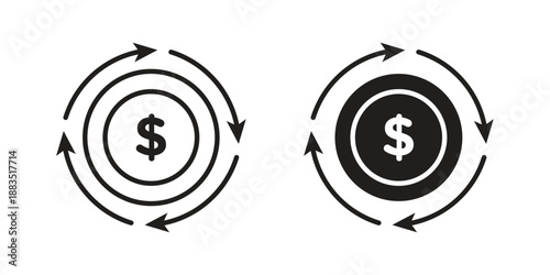 Cash flow icon suitable symbol. Simple stock illustration stock