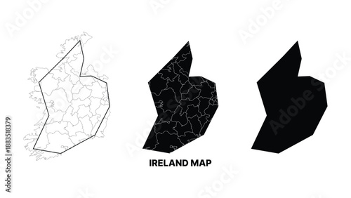 Minimalist ireland map vector illustration