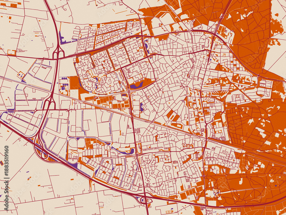 Fototapeta premium Urban map poster — Ede, Netherlands
