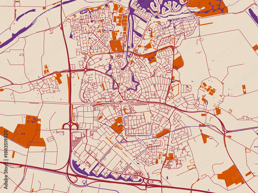 Obraz premium Street network map — Goes, Netherlands