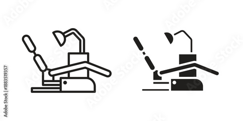 Dentist chair icon suitable symbol. Simple stock illustration stock